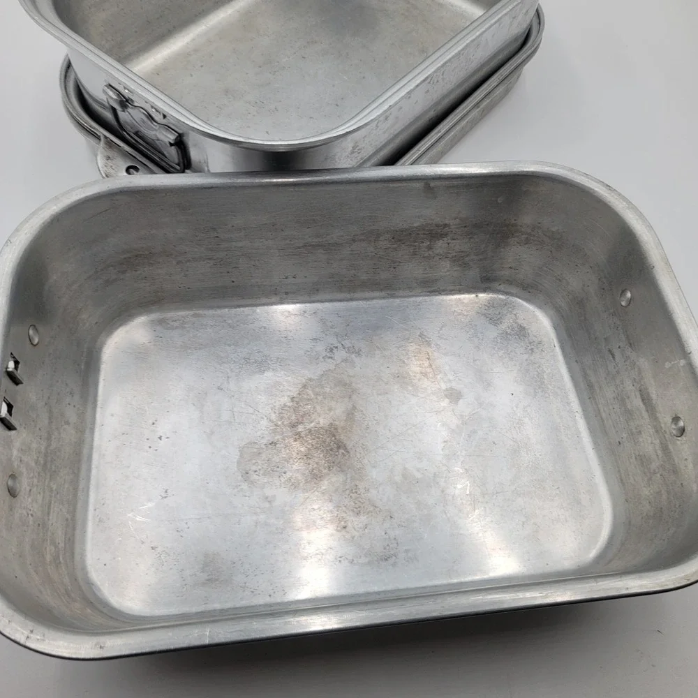 Vintage Wear-Ever Aluminum Roaster Pan Set 4pc 818 918 Turkey Broiler Trays